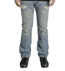 Levis 501 Original Fit Straight Leg Button Fly Torn Blue Denim 30x32 - Bild 1 von 5