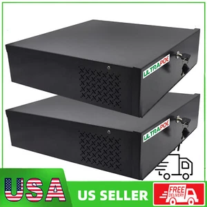 2PC 21"x 21"x8" Heavy Duty 16 Gauge Steel DVR Security Lock Box W/AC Fan Retread - Picture 1 of 7