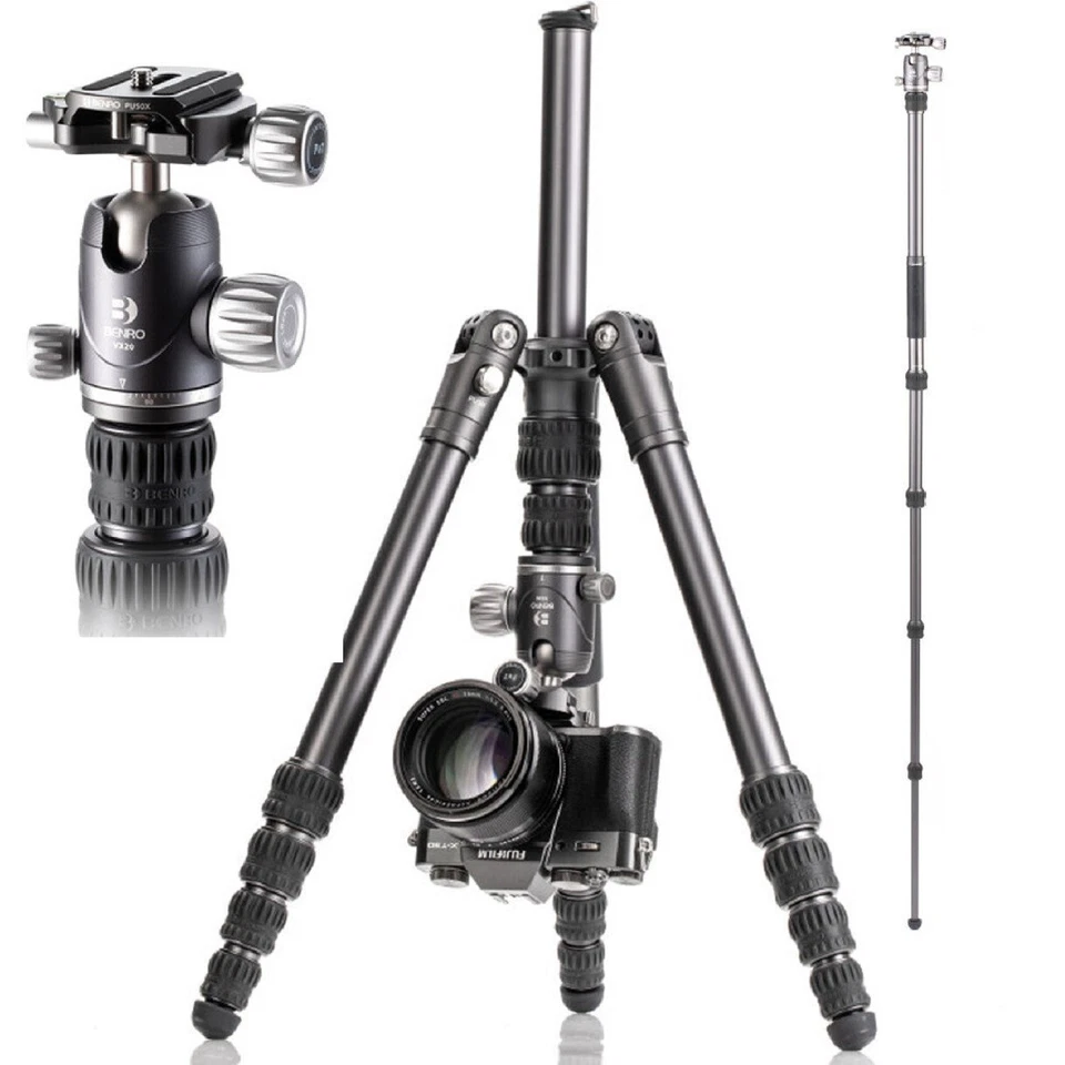 Benro Bat One Series Travel Tripod/Monopod  with VX20 Dual Panoramic Ball Head - Image 1 of 4