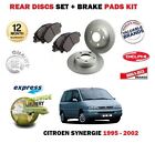 FOR CITROEN SYNERGIE 1.9TD 2.0 2.0HDi 1995-2002 REAR BRAKE DISCS + DISC PADS SET
