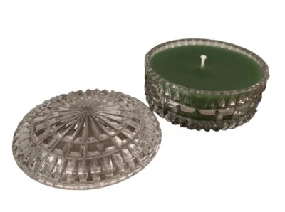 Vintage Cachette Custom Crystal Candle- All-Natural Beeswax Peppermint Scented - Image 1 of 4