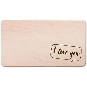 Frühstücksbrett, rechteckig, mit Motiv "I love you" aus Holz 22 cm - Bild 1 von 1