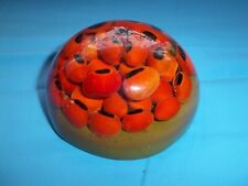 DOME RESIN ORANGE BEAN FILLED PAPERWEIGHT