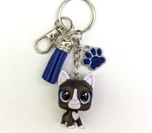 Littlest Pet Shop LPS Blind Bag Boston Terrier #14 Heart Mini Handmade Keychain - Picture 1 of 5