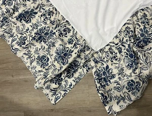 Ralph Lauren CHAPS*Bluff Point*Blue Bed Skirt 14" Drop-Full/Queen - Picture 1 of 7