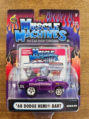 2005 Muscle Machines #GS04-06 1968 Dodge Hemi Dart 'Red Light Bandit' em rosa - Imagem 1 de 3