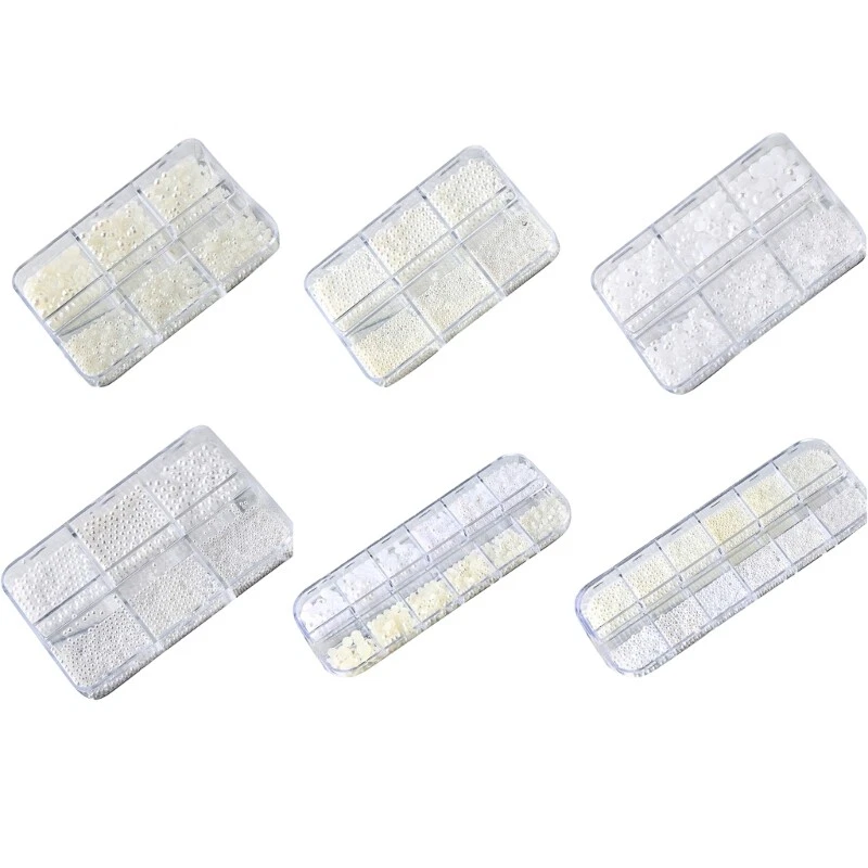 Art Rhinestones Half Round Pearls Mixed Size White Round Flatback Pearls - Image 1 of 4