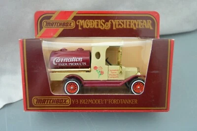 VINTAGE MATCHBOX "MODELS OF YESTERYEAR" Y3 1912 MODEL "T" FORD TANKER CARNATION - Image 1 of 2