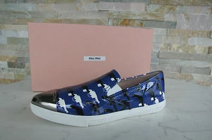 MIU MIU Talla 36,5 Slip-Ons Zapatillas Zapatos Azules NUEVO Antes UVP 365 € - Imagen 1 de 6