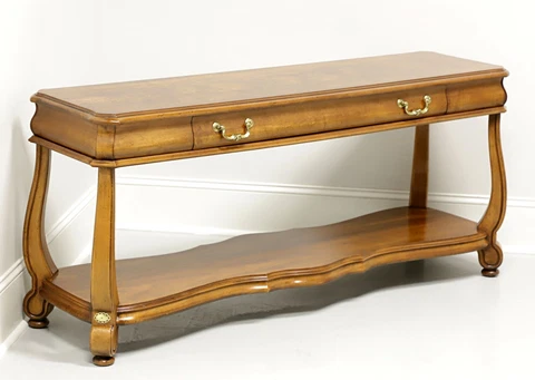 GORDON'S Late 20th Century Oak Transitional Console Sofa Table Cover