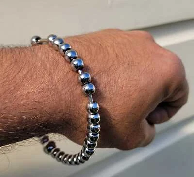 J8 Meditation Beten Stahlperlen Buddhismus Hindu Muslim Sikh Singh Simarana Kara - Bild 1 von 4