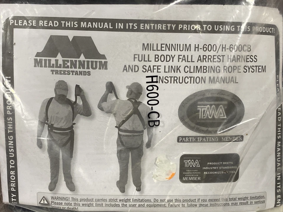 MILLENNIUM H-600CB TREE STANDS FULL-BODY FALL ARREST HARNESS. A11 - Image 1 of 1