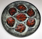 Lot5 De 6 Assiettes À Huîtres Vintage Signées M.B.F.A. Pornic D 25 Cm