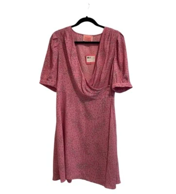 Vestido envolvente Kate Spade rosa sandía fría abotonada prado talla 10 nuevo con etiquetas Foto 1 de 4