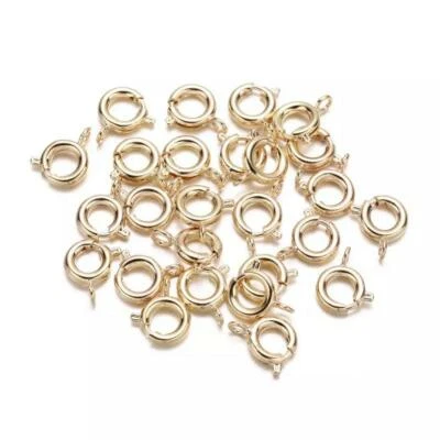 KC Gold Spring Ring Clasps 30 Pack - 6mm or 7mm - Jewellery Findings - Image 1 of 2