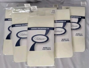 Lot Of 6: Fidenzze School Collection Micro 3-D Kids Tights Style #192 Off White - Picture 1 of 5