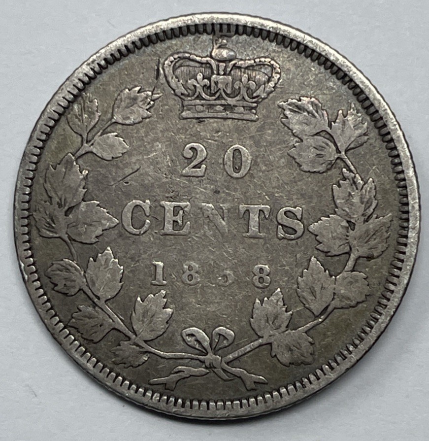 カナダ　20セント銀貨　1858年　ビクトリア女王 カナダ20セント銀貨1858年ビクトリア女王