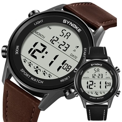 Мужские модные цифровые часы со светодиодным экраном с большим циферблатом военные часы водонепроницаемые сделано в США - Изображение 1 из 4