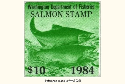HALFPRICEFISH Washington Salmon Stamp 1984 $10.00 - Image 1 of 1