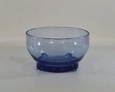 Vtg Blenko Glass Bowl  445-FB Sky Blue 4 Rosettes Predesigner Tableware 1930-40s - Image 1 of 4
