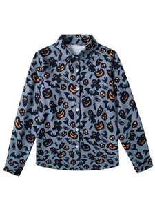 Halloween Boys Pumpkin Long Sleeve Shirt Size 10 - Picture 1 of 5
