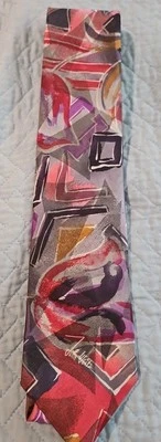JOHN WEITZ - VINTAGE -  Tie 60 In L Multicolor MADE IN USA  - Image 1 of 3
