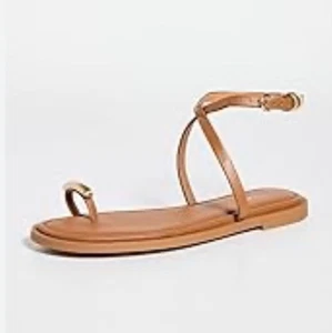 NEW $298 Rag & Bone Geo Ring Strappy Sandals Leather Tan Sz EU 37/US 7 - Picture 1 of 11