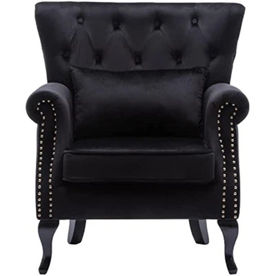 Mid Century Accent Chair Modern Button Tufted Armchair Club Chair Velv - Image 1 of 4