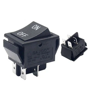 Wippschalter 4p ON/OFF DPST 20A/16A 125-250VAC schwarz PA66 Marine Grade T125/55 - Bild 1 von 6