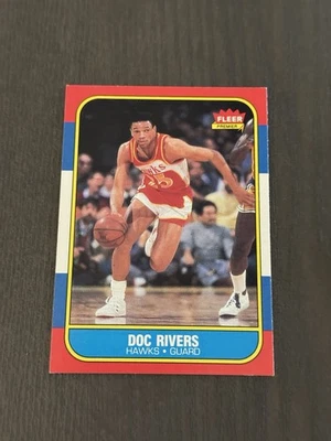 1986-87 Fleer #91 DOC RIVERS Atlanta Hawks Basketball Card ROOKIE RC - Image 1 of 3