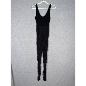 Mesh Ruched Bodysuit Jumpsuit Small Catsuit Scrunched Leg Dance All Night Sexy