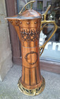 40 cm !! Weinkanne Jugendstil, Kupfer, Messing, WMF Straussenmarke, um 1900