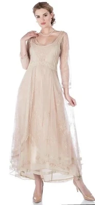 Новый с Ярлыками 40163 персиковый слоновой кости Nataya романтическое платье размер средний, винтажный, свадьбы - Изображение 1 из 4