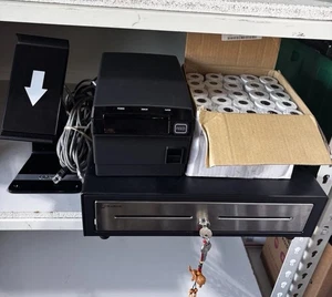 Impresora térmica de caja registradora con paquete de papel de recibo lote suministros POS - Imagen 1 de 14