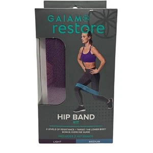 Kit de banda de cadera Gaiam Restore bandas de resistencia medias ligeras entrenamiento para la parte inferior del cuerpo NUEVO - Imagen 1 de 4