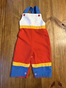 Vintage Sears Colorblock Overall Größe Small Kleinkind 14-19 Pfund Retro - Bild 1 von 11