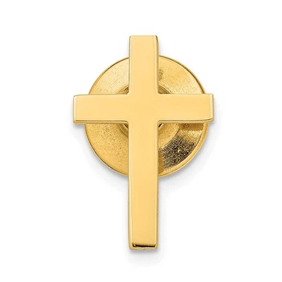 14K Yellow Gold Medium Cross Lapel or Tie Pin, 11 x 17mm - Image 1 of 4