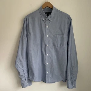 J.Crew Mercantile Flex Men Size LARGE Blue Button Down Shirt Long Sleeve - Picture 1 of 4