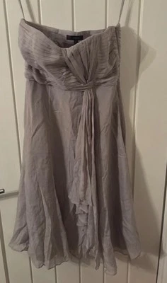 COAST Grey Lilac Strapless Dress Size 8 - Image 1 of 4