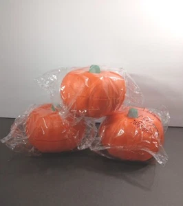 Halloween Orange Carvable Decorative Styrofoam Small Pumpkins Set Of 3 NEW - Picture 1 of 6
