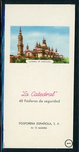 SPANISH ADVERTISING MATCHBOX COVER, ZARAGOTA CATHEDRAL !! U14 - Picture 1 of 1