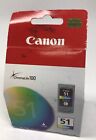 Genuine Canon Pixma 51 CL-51 Color Ink Cartridge Chromalife 100 Sealed OEM Box