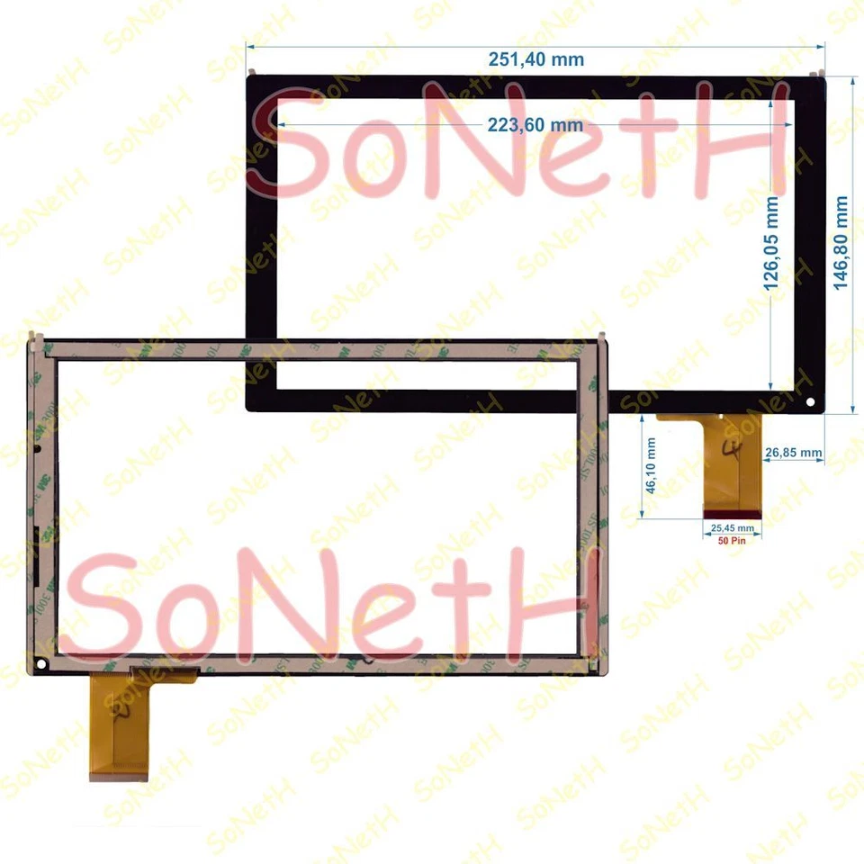 Vetro Touch screen Digitizer 10,1" ZJ-10018A Nero - Immagine 1 di 1