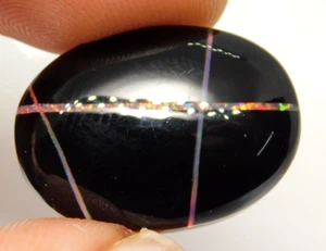 15.50Ct Certified Australian Natural Black Multi Fire Opal Loose Gemstone - Picture 1 of 6