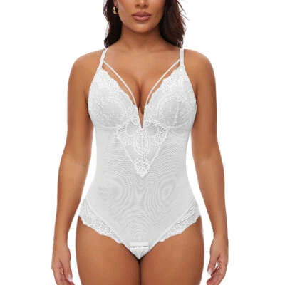 Mujeres Encaje Adelgazante Prendas moldeadoras Control Abdomen Tanga Body Modelador Fajas Top Foto 1 de 4