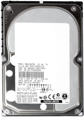 Hard Drive Fujitsu 36GB MAS3367NC 15000U/Min 8MB SCSI Lvd U320 3.5'' - Image 1 of 3