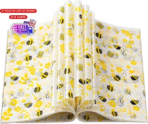 100 Pcs Wax Paper Sheets for Food, Bee Day Wax Paper for Food Sandwich Wrap Pape - Picture 1 of 12
