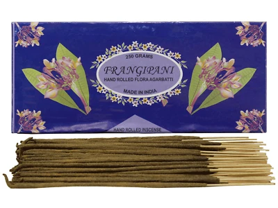 Flora Agarbatti Natural Frangipani Fragancia Enrollado a Mano Incienso Palo 250 Gramos Foto 1 de 4