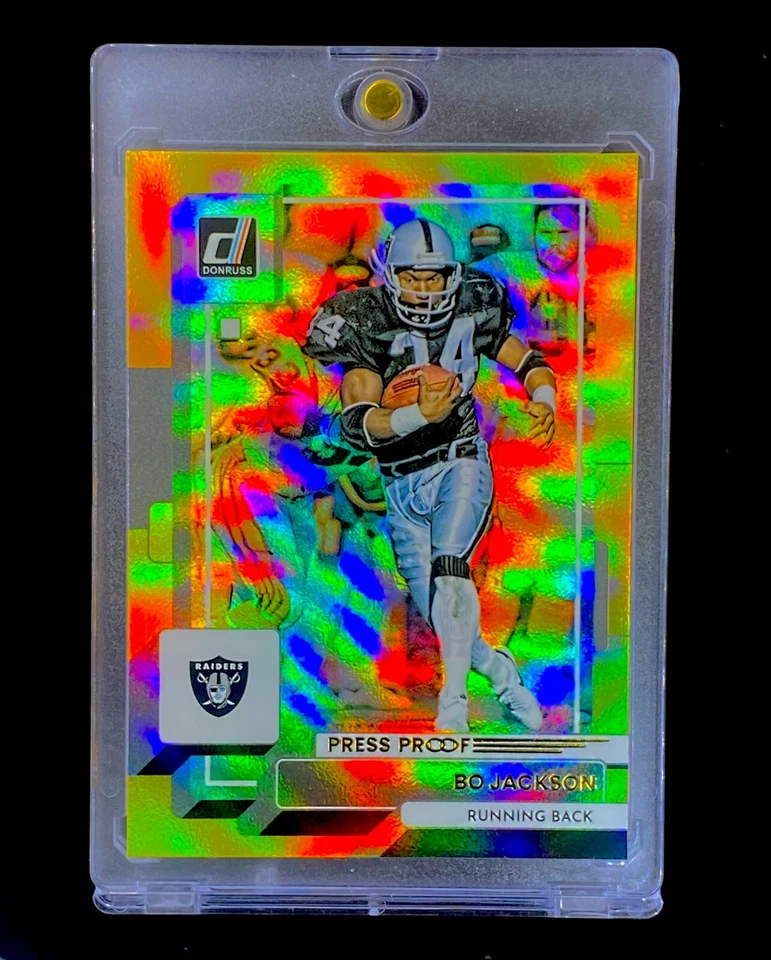BO JACKSON RAINBOW REFRACTOR GOLD PRIZM SP Parallel Panini Donruss RAIDERS - Image 1 of 4