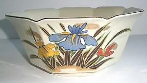 Serving Bowl Japan Flowers Floral Scalloped Edge Large Cottagecore - Imagen 1 de 6